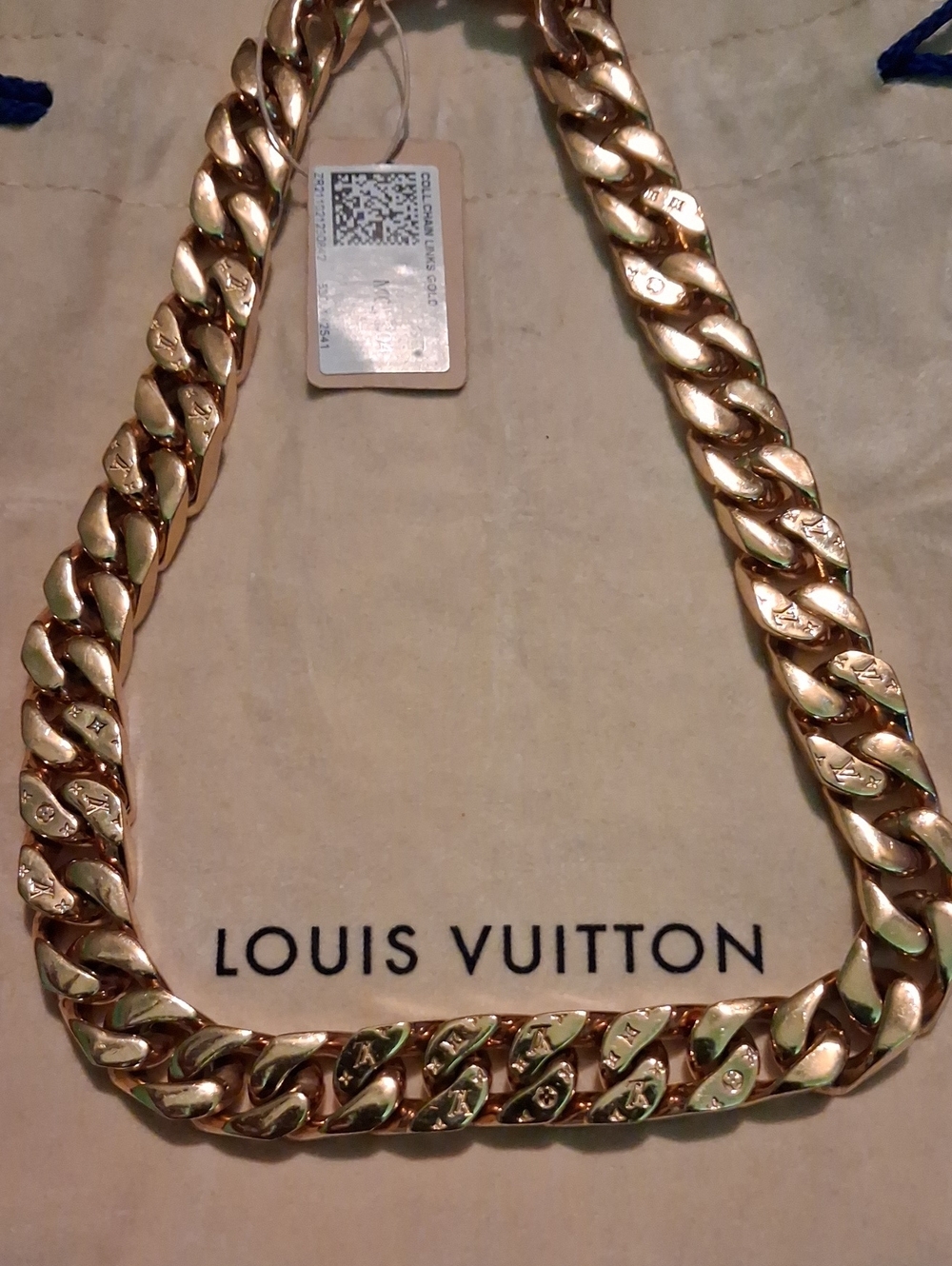 Louis Vuitton Rose Gold Cuban Link Chain Necklace